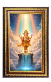 Lord Ganesha Digital Golden Balck Color Photo Frame | Hindu Religious Wall Decor | 10x16 Inches - Inspirational Wall Art For Office, Home Decor - Ideal Spiritual Gift (F16575)
