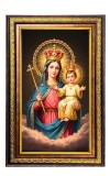 Lord Jesus Digital Golden Balck Color Photo Frame | Hindu Religious Wall Decor | 10x16 Inches - Inspirational Wall Art For Office, Home Decor - Ideal Spiritual Gift (F16768)