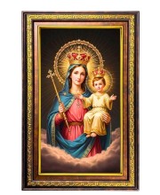 Lord Jesus Digital Golden Balck Color Photo Frame | Hindu Religious Wall Decor | 10x16 Inches - Inspirational Wall Art For Office, Home Decor - Ideal Spiritual Gift (F16768)