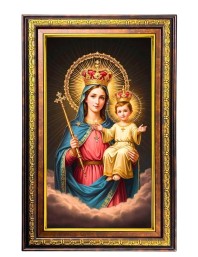 Lord Jesus Digital Golden Balck Color Photo Frame | Hindu Religious Wall Decor | 18x24 Inches - Inspirational Wall Art For Office, Home Decor - Ideal Spiritual Gift (F16768)