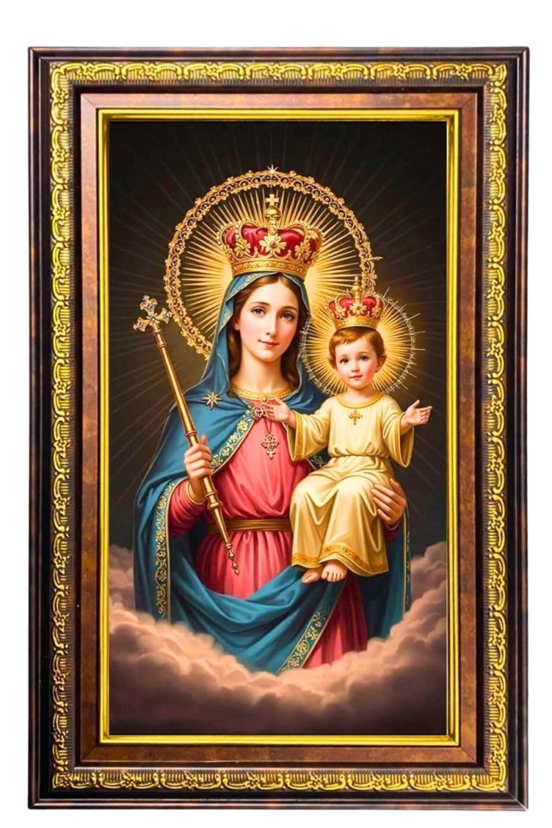 Lord Jesus Digital Golden Balck Color Photo Frame | Hindu Religious Wall Decor | 10x16 Inches - Inspirational Wall Art For Office, Home Decor - Ideal Spiritual Gift (F16768)