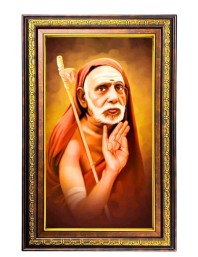Jagadguru Shri Chandrasekharendra Saraswati Digital Golden Balck Color Photo Frame | Hindu Religious Wall Decor | 18x24 Inches - Inspirational Wall Art For Office, Home Decor - Ideal Spiritual Gift