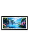 Nature Landscape Floating Frame Scenery Digital Print - (I5578) - 24x48 inch Modern Nature Wall Art for Living Room, Bedroom, Office, Hotels, Drawing Room