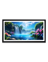 Nature Landscape Floating Frame Scenery Digital Print - (I5578) - 18x36 inch Modern Nature Wall Art for Living Room, Bedroom, Office, Hotels, Drawing Room
