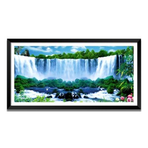 Nature Landscape Floating Frame Scenery Digital Print - (I5715) - 18x36 inch Modern Nature Wall Art for Living Room, Bedroom, Office, Hotels, Drawing Room