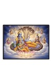 Lord Vishnu And Lakshmi. Laminated Photo - 9x11 Inches, Divine Blessings For Home & Office And Temple Decoration (F16049)