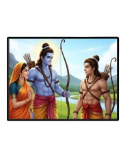 Lord RamSiya Laminated Photo - 7x9 Inches, Divine Blessings For Home & Office And Temple Decoration (F16099)