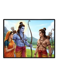 Lord RamSiya Laminated Photo - 5x7 Inches, Divine Blessings For Home & Office And Temple Decoration (F16099)