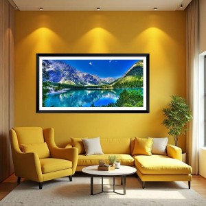 Nature Landscape Floating Frame Scenery Digital Print - (I5852) - 24x48 inch Modern Nature Wall Art for Living Room, Bedroom, Office, Hotels, Drawing Room Nature Landscape Floating Frame Scenery Digital Print - (I5852) - 24x48 inch Modern Nature Wall Art for Living Room, Bedroom, Office, Hotels, Drawing Room