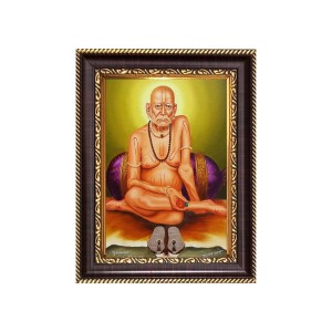 Shri Swami Samarth Digital Print Photo 10.7x12.7 inches - Vibrant Religious Wall Art for Home or Office Decor.