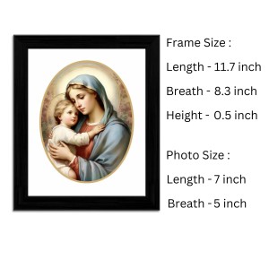 Mother Mary and Baby Jesus Colored Photograph |Divine Wall Art | Perfect for Home or ReligiousDecoration | Devotional wall art