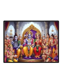 Lord RamSiya Laminated Photo - 13x15 Inches, Divine Blessings For Home & Office And Temple Decoration (F16097)