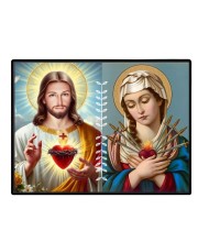 Jesus And Immaculate Heart Of Mary Laminated Photo - 5x7 Inches, Divine Blessings For Home & Office And Temple Decoration (F16189)