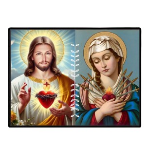 Jesus And Immaculate Heart Of Mary Laminated Photo - 13x15 Inches, Divine Blessings For Home & Office And Temple Decoration (F16189) Jesus And Immaculate Heart Of Mary Laminated Photo - 13x15 Inches, Divine Blessings For Home & Office And Temple Decoration (F16189)