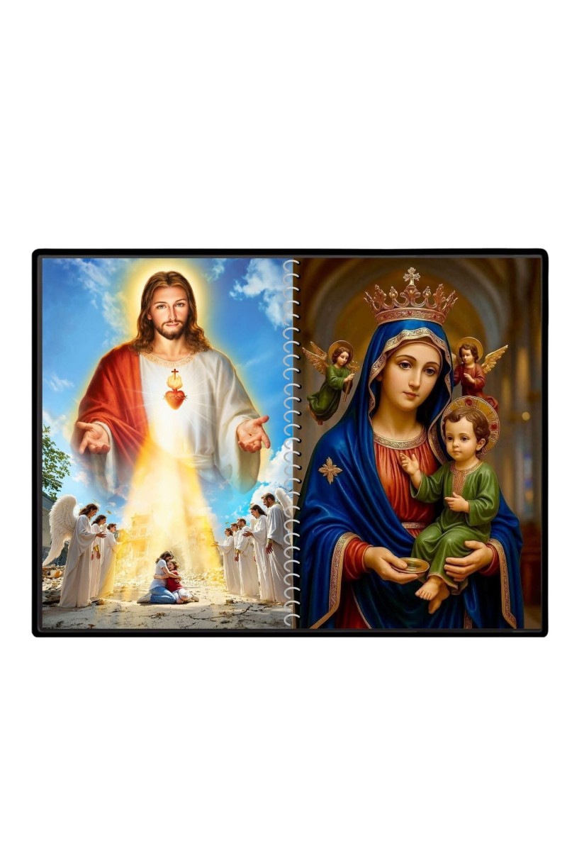 Jesus Christ - Virgin Mary Laminated Photo - 11x13 Inches, Divine Blessings For Home & Office And Temple Decoration (F16383)