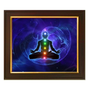 Hitech Sales Meditation Seven Chakras ai Photo with Beautiful 12X10 in synthetic Wood Frame With Glass Tabletop Wallmount display for Home office decor Gift for all occations Hitech Sales Meditation Seven Chakras ai Photo with Beautiful 12X10 in synthetic Wood Frame With Glass Tabletop Wallmount display for Home office decor Gift for all occations