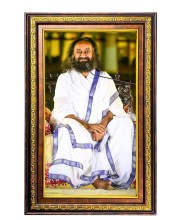 Sri Sri Ravi Shankar Digital Golden Balck Color Photo Frame | Hindu Religious Wall Decor | 14x20 Inches - Inspirational Wall Art For Office, Home Decor - Ideal Spiritual Gift (F16612)