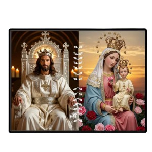 Jesus Lady Of FatimaLaminated Photo - 11x13 Inches, Divine Blessings For Home & Office And Temple Decoration (F16217) Jesus Lady Of FatimaLaminated Photo - 11x13 Inches, Divine Blessings For Home & Office And Temple Decoration (F16217)