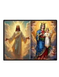 Jesus Christ - Virgin Mary Laminated Photo - 7x9 Inches, Divine Blessings For Home & Office And Temple Decoration (F16393)