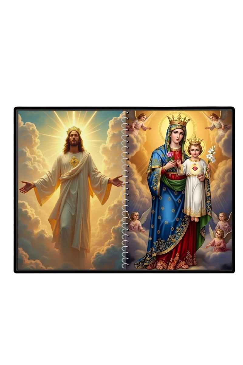 Jesus Christ - Virgin Mary Laminated Photo - 11x13 Inches, Divine Blessings For Home & Office And Temple Decoration (F16393)