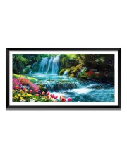 Nature Landscape Floating Frame Scenery Digital Print - (I5876) - 24x48 inch Modern Nature Wall Art for Living Room, Bedroom, Office, Hotels, Drawing Room