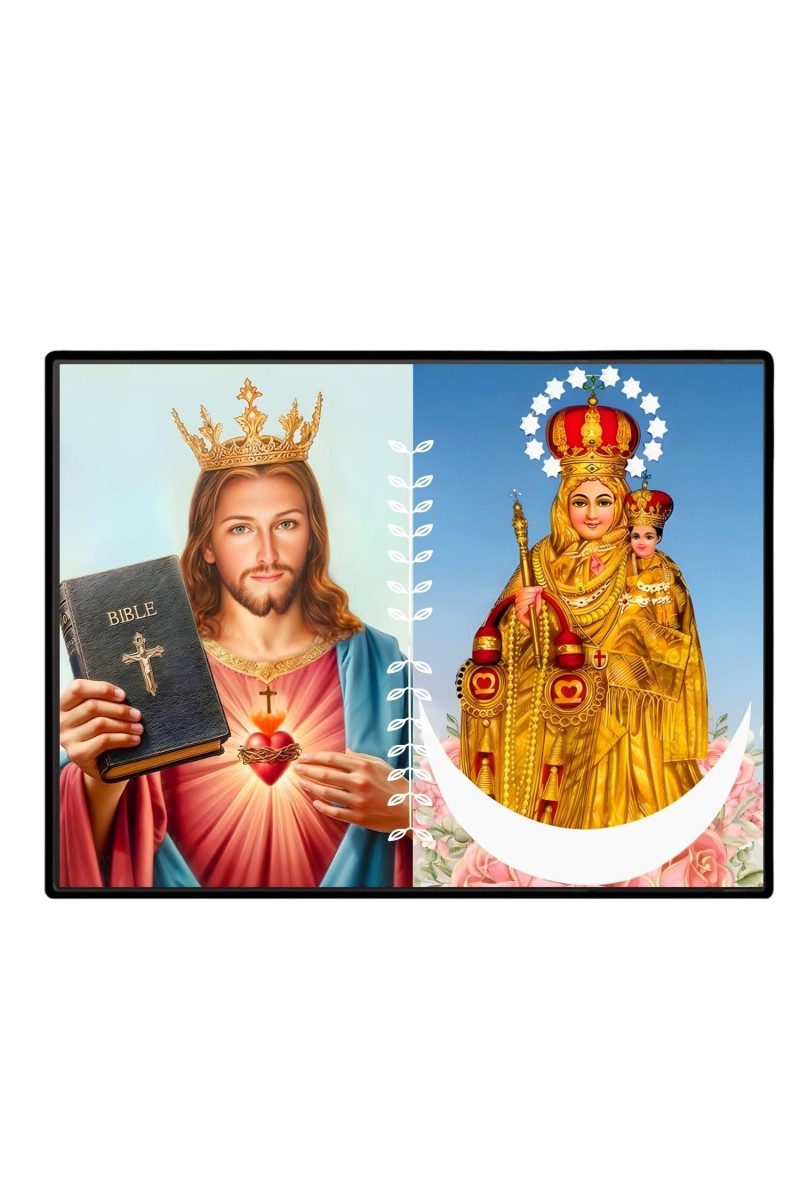 Jesus Lady Of Velankanni Laminated Photo - 5x7 Inches, Divine Blessings For Home & Office And Temple Decoration (F16205)