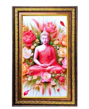 Lord Buddha Digital Golden Balck Color Photo Frame | Hindu Religious Wall Decor | 10x16 Inches - Inspirational Wall Art For Office, Home Decor - Ideal Spiritual Gift (F16841)