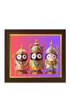 Hitech Sales | Wooden Photo Frame with Divine Jagannath Trio Artwork - Perfect for Home Decor and Gifting - Size: 10x12 inch.