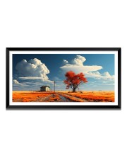 Nature Landscape Floating Frame Scenery Digital Print - (I5546) - 12x24 inch Modern Nature Wall Art for Living Room, Bedroom, Office, Hotels, Drawing Room