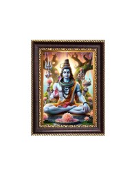 Sri Mahadeb Digital Print Photo 10.7x12.7 inches - Vibrant Religious Wall Art for Home or Office Decor.