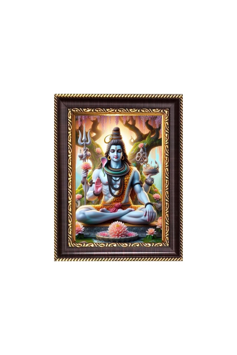Sri Mahadeb Digital Print Photo 10.7x12.7 inches - Vibrant Religious Wall Art for Home or Office Decor.