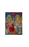 Lakshmi Ganesha Laminated Photo Frame Hindu Goddess & God for Wealth & Wisdom Religious Home Temple Decor for Diwali & Pooja Room (12x18 Inch, Multicolor)
