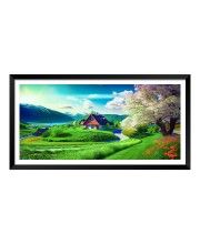 Nature Landscape Floating Frame Scenery Digital Print - (I5894) - 12x24 inch Modern Nature Wall Art for Living Room, Bedroom, Office, Hotels, Drawing Room