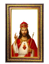 Lord Jesus Digital Golden Balck Color Photo Frame | Hindu Religious Wall Decor | 10x16 Inches - Inspirational Wall Art For Office, Home Decor - Ideal Spiritual Gift (F16742)