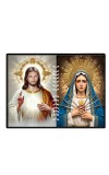 Jesus And Immaculate Heart Of Mary Laminated Photo - 5x7 Inches, Divine Blessings For Home & Office And Temple Decoration (F16187)