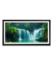 Nature Landscape Floating Frame Scenery Digital Print - (I5871) - 12x24 inch Modern Nature Wall Art for Living Room, Bedroom, Office, Hotels, Drawing Room