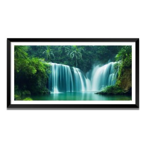 Nature Landscape Floating Frame Scenery Digital Print - (I5872) - 24x36 inch Modern Nature Wall Art for Living Room, Bedroom, Office, Hotels, Drawing Room