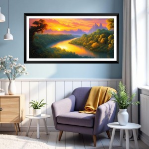 Nature Landscape Floating Frame Scenery Digital Print - (I5612) - 18x36 inch Modern Nature Wall Art for Living Room, Bedroom, Office, Hotels, Drawing Room Nature Landscape Floating Frame Scenery Digital Print - (I5612) - 18x36 inch Modern Nature Wall Art for Living Room, Bedroom, Office, Hotels, Drawing Room