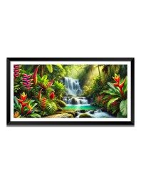 Nature Landscape Floating Frame Scenery Digital Print - (I5660) - 18x36 inch Modern Nature Wall Art for Living Room, Bedroom, Office, Hotels, Drawing Room