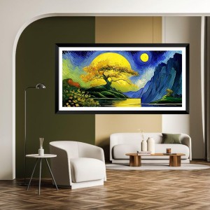 Nature Landscape Floating Frame Scenery Digital Print - (I5586) - 18x36 inch Modern Nature Wall Art for Living Room, Bedroom, Office, Hotels, Drawing Room Nature Landscape Floating Frame Scenery Digital Print - (I5586) - 18x36 inch Modern Nature Wall Art for Living Room, Bedroom, Office, Hotels, Drawing Room