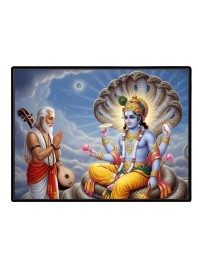 Lord Vishnu Laminated Photo - 13x15 Inches, Divine Blessings For Home & Office And Temple Decoration (F16056)