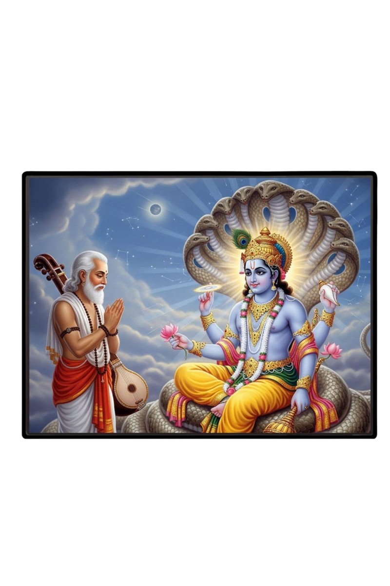 Lord Vishnu Laminated Photo - 9x11 Inches, Divine Blessings For Home & Office And Temple Decoration (F16056)