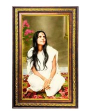 Anandamayi Digital Golden Balck Color Photo Frame | Hindu Religious Wall Decor | 10x16 Inches - Inspirational Wall Art For Office, Home Decor - Ideal Spiritual Gift (F16645)