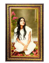 Anandamayi Digital Golden Balck Color Photo Frame | Hindu Religious Wall Decor | 14x20 Inches - Inspirational Wall Art For Office, Home Decor - Ideal Spiritual Gift (F16645)