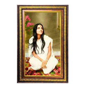 Anandamayi Digital Golden Balck Color Photo Frame | Hindu Religious Wall Decor | 14x20 Inches - Inspirational Wall Art For Office, Home Decor - Ideal Spiritual Gift (F16645)