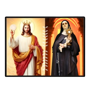 Jesus Christ-Our Lady Of Sorrows Laminated Photo - 7x9 Inches, Divine Blessings For Home & Office And Temple Decoration (F16299)