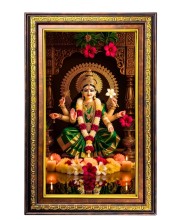 Ma Durga Digital Golden Balck Color Photo Frame | Hindu Religious Wall Decor | 10x16 Inches - Inspirational Wall Art For Office, Home Decor - Ideal Spiritual Gift (F16916)