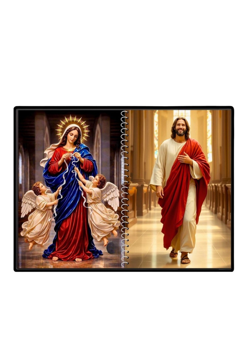 Jesus Christ - Virgin Mary Laminated Photo - 11x13 Inches, Divine Blessings For Home & Office And Temple Decoration (F16395)