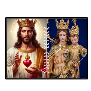 Jesus Lady Of Velankanni Laminated Photo - 5x7 Inches, Divine Blessings For Home & Office And Temple Decoration (F16197)
