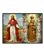 Jesus & Virgin Mary Laminated Photo - 9x11 Inches, Divine Blessings For Home & Office And Temple Decoration (F16196)